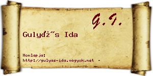 Gulyás Ida névjegykártya