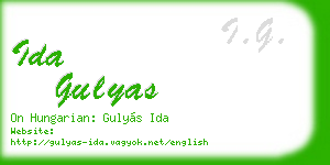 ida gulyas business card