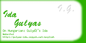 ida gulyas business card